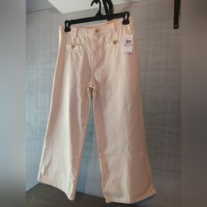 Michael Kors Selma Crop Wide-Leg Bone Colored Size 6 Gaucho Pants NWT.   FF#349
